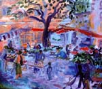 Gourdon Market with Child, 30x34 inches
